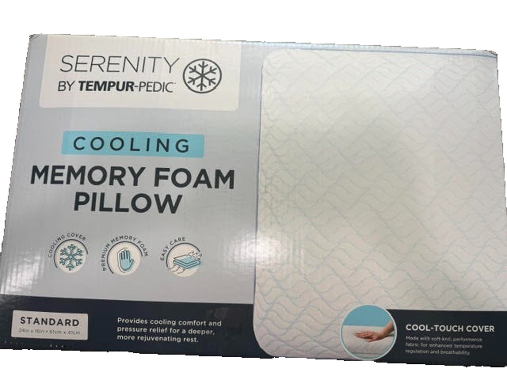 Serenity by Tempur-Pedic Cooling Memory Foam Pillow Standard 24x16 Medium